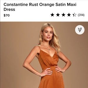 Lulu’s Orange Satin Dress